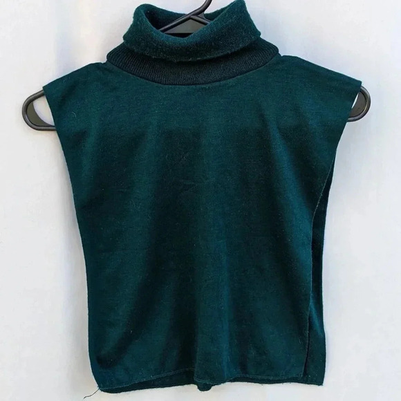 Vintage Liz Sinclair Green Cowl /turtle Neck Dickie - Picture 2 of 2